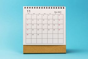 November 2021 Calendar on Blue Background: coping strategies